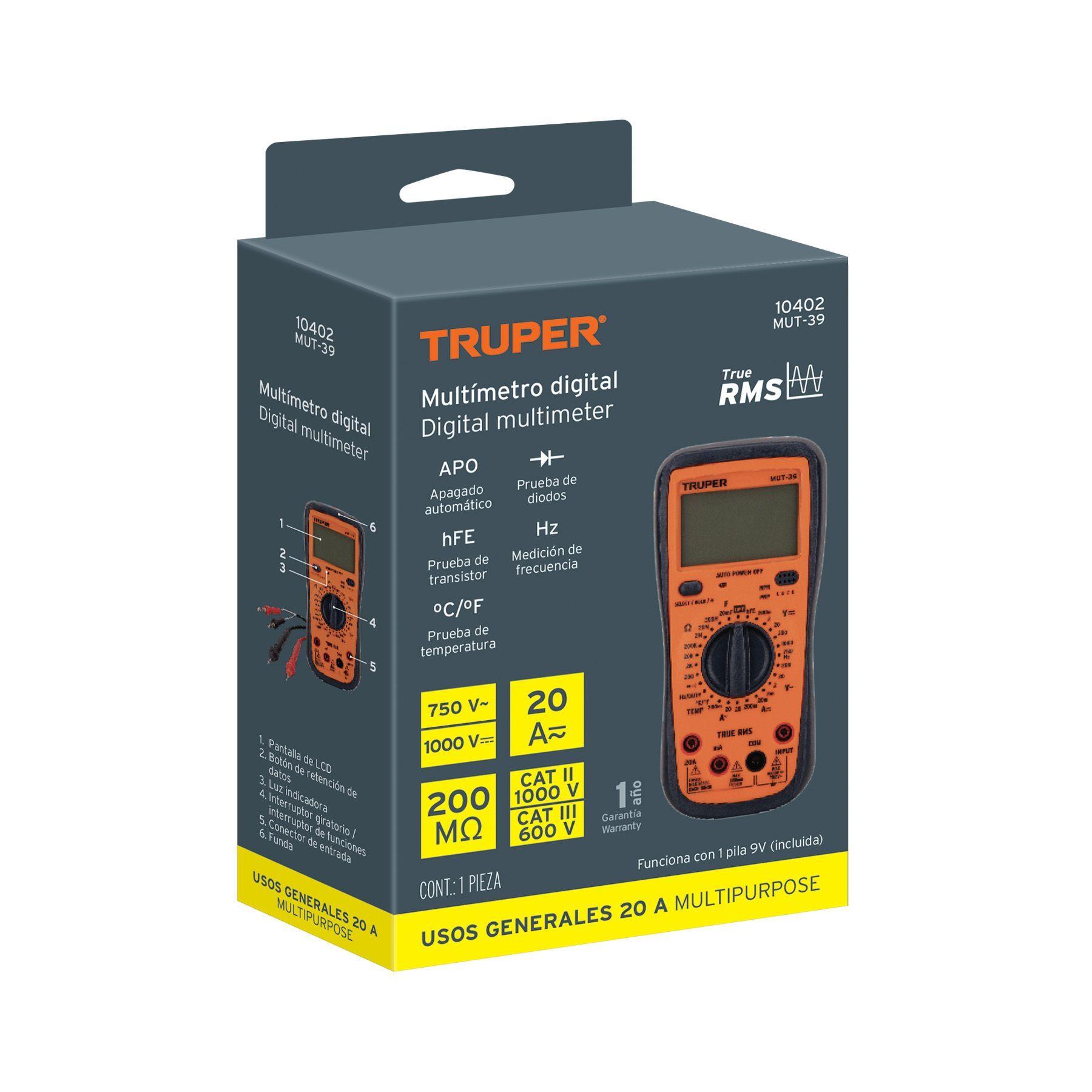 MULTIMETRO DIGITAL TRUPER MUT-39 COD 10402-4