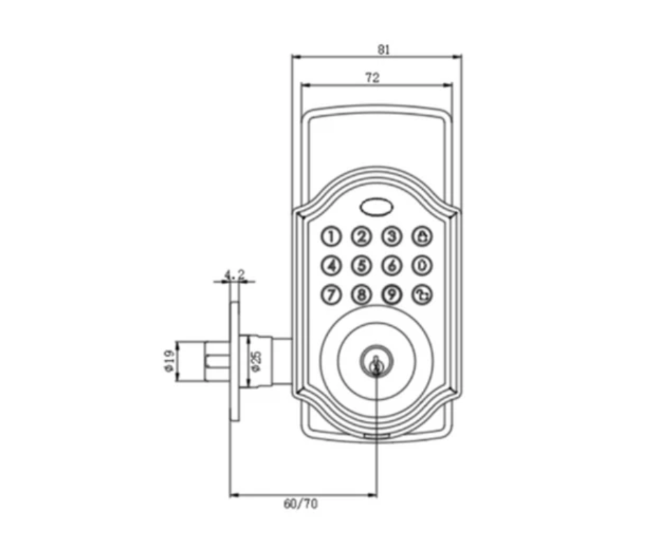 Cerradura Digital Odis Colonial Pomo 5500 Negro-5