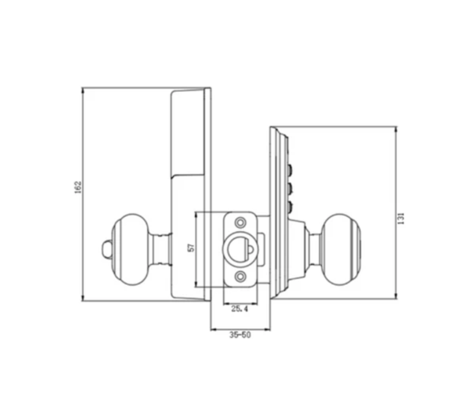 Cerradura Digital Odis Colonial Pomo 5500 Negro-6