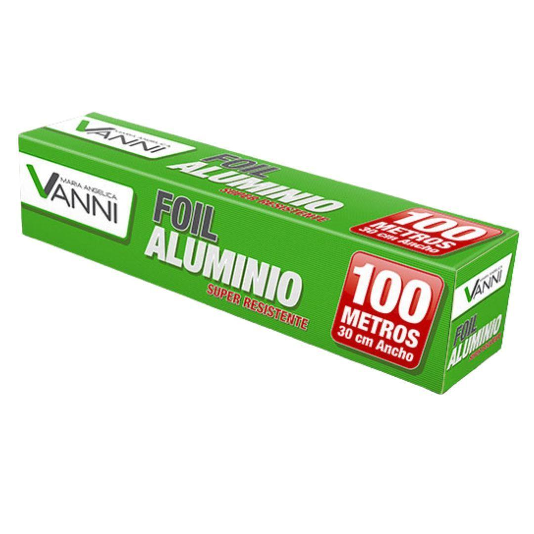 Rollo Papel de Aluminio con Sierra Metálica 30cm X 100m Extra Fuerte-0