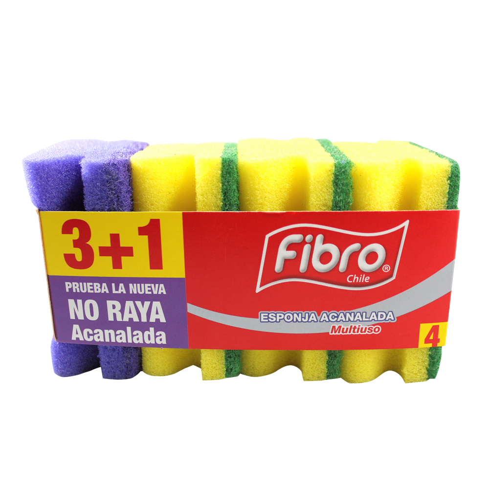 30 UNIDADES ESPONJA ACANALADA FIBRO 3+1-0