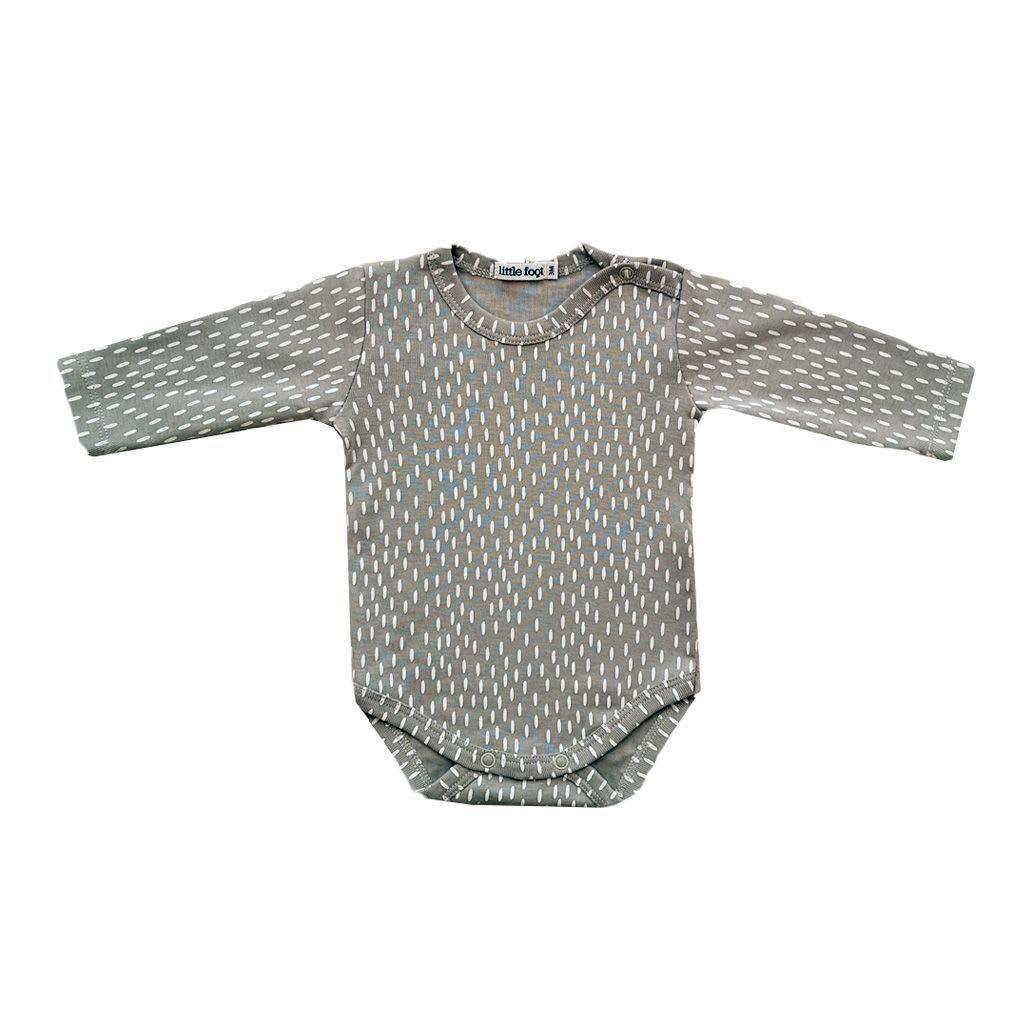 Set ropa de bebé 4 bodys botón al hombro algodón pima diseño Yeti de las nievess gris/blanco-3