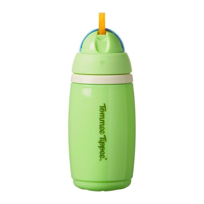 Vaso con bombilla de silicona 12 meses+ Active 266ml Verde-1