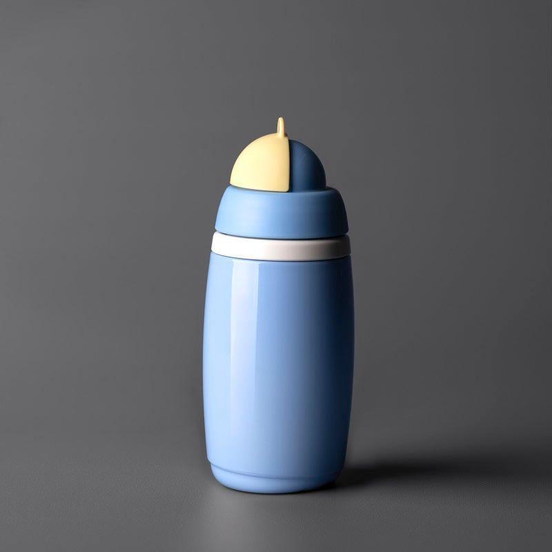 Vaso con bombilla de silicona 12 meses+ Active 266ml Verde-3