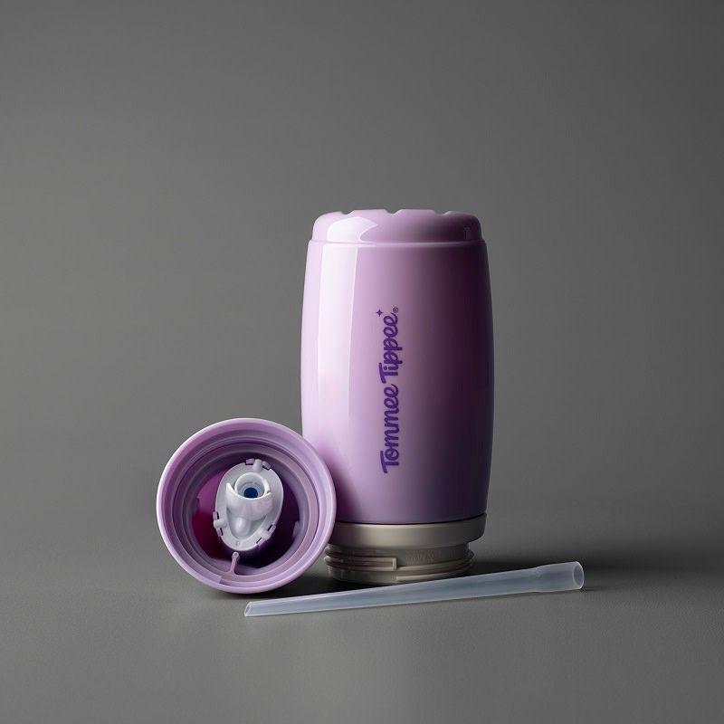 Vaso con bombilla de silicona 12 meses+ Active 266ml Celeste-4