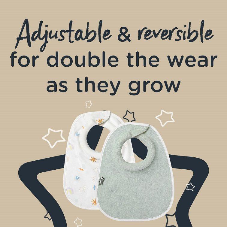 Pack 2 baberos de tela absorbente reversible 0 meses Comfee Fit Tommee Tippee-3