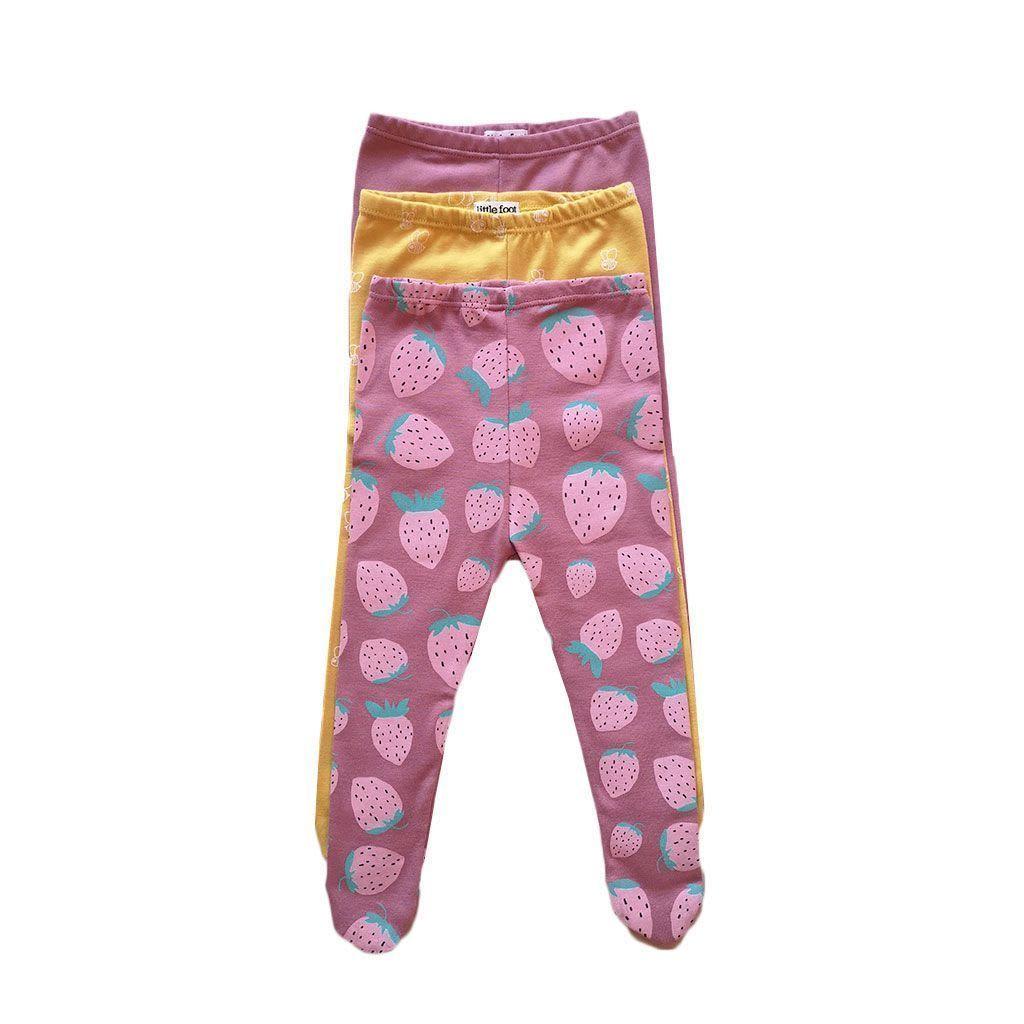 Set ropa de bebé 3 pantys de algodón pima eslasticado diseño huerta niña-0