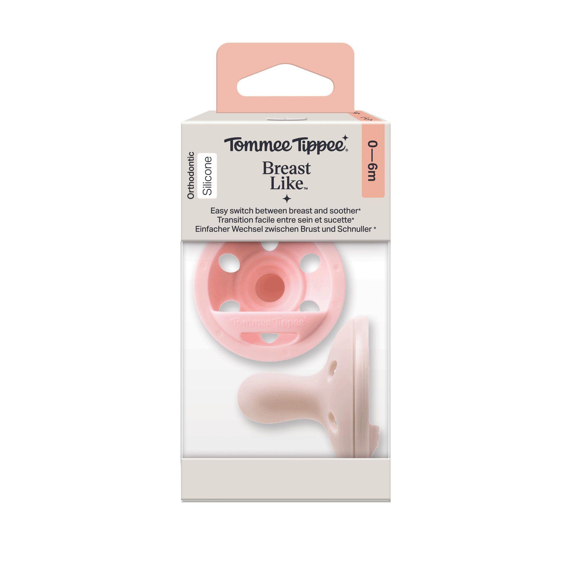 Chupete de silicona tacto suave 0 6 meses 2 unidades Breast Like Tommee Tippee-0