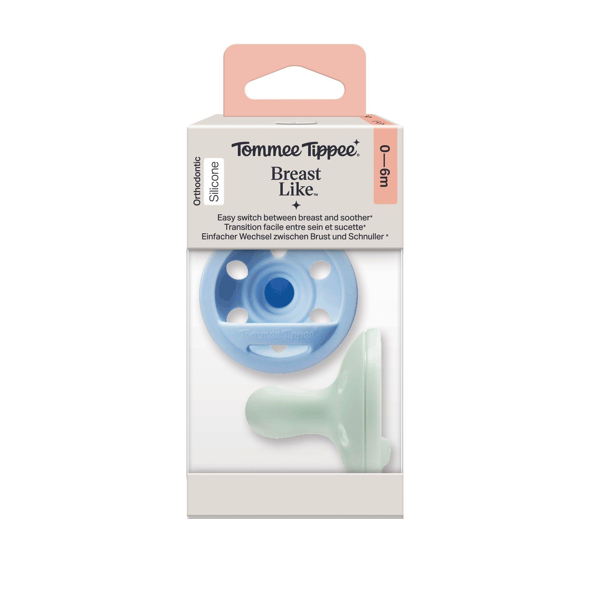 Chupete de silicona tacto suave 0 6 meses 2 unidades Breast Like Tommee Tippee-0