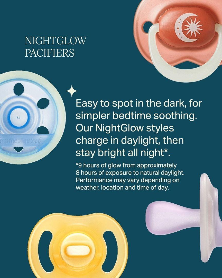 Chupete Nightglow 0 6M Silicona Rosa Lila-2