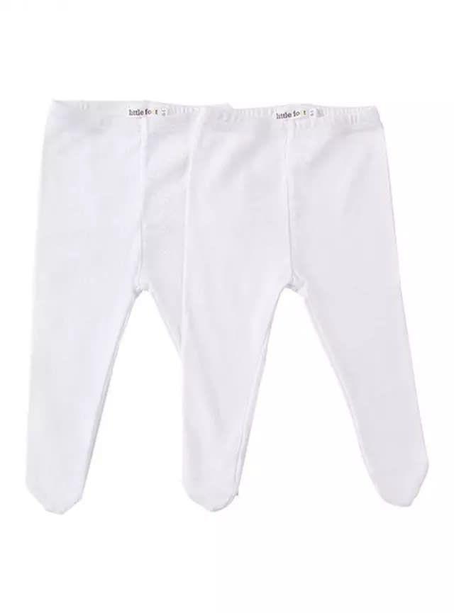 Set 2 pantys algodón blanco-0