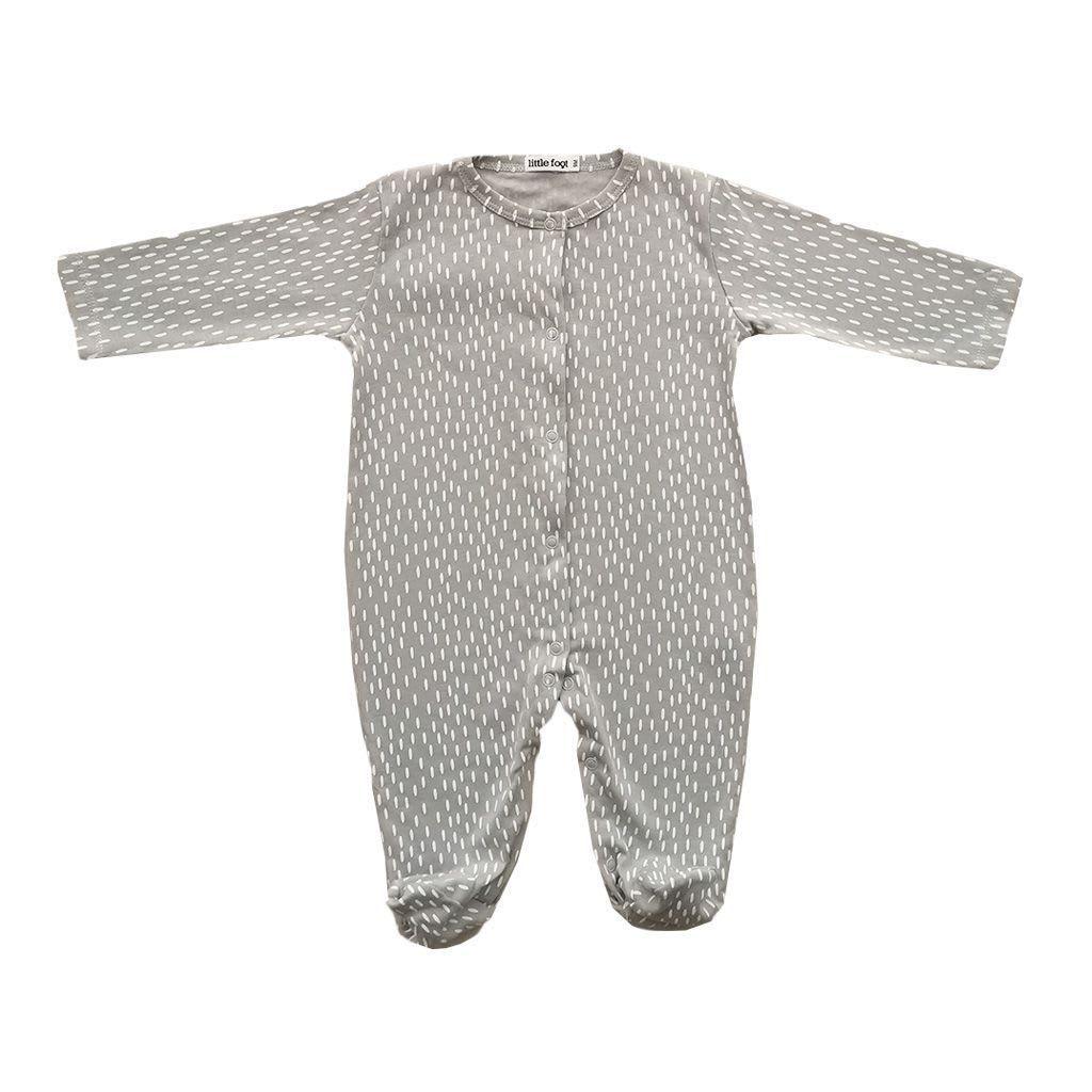 Set ropa de bebé 3 enteritos algodón pima blanco/gris diseño Yeti de las nieves-1