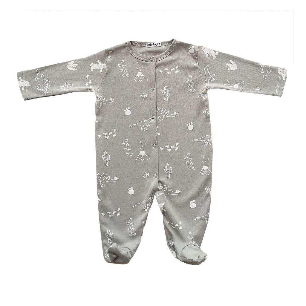 Set ropa de bebé 3 enteritos algodón pima blanco/gris diseño Yeti de las nieves-2