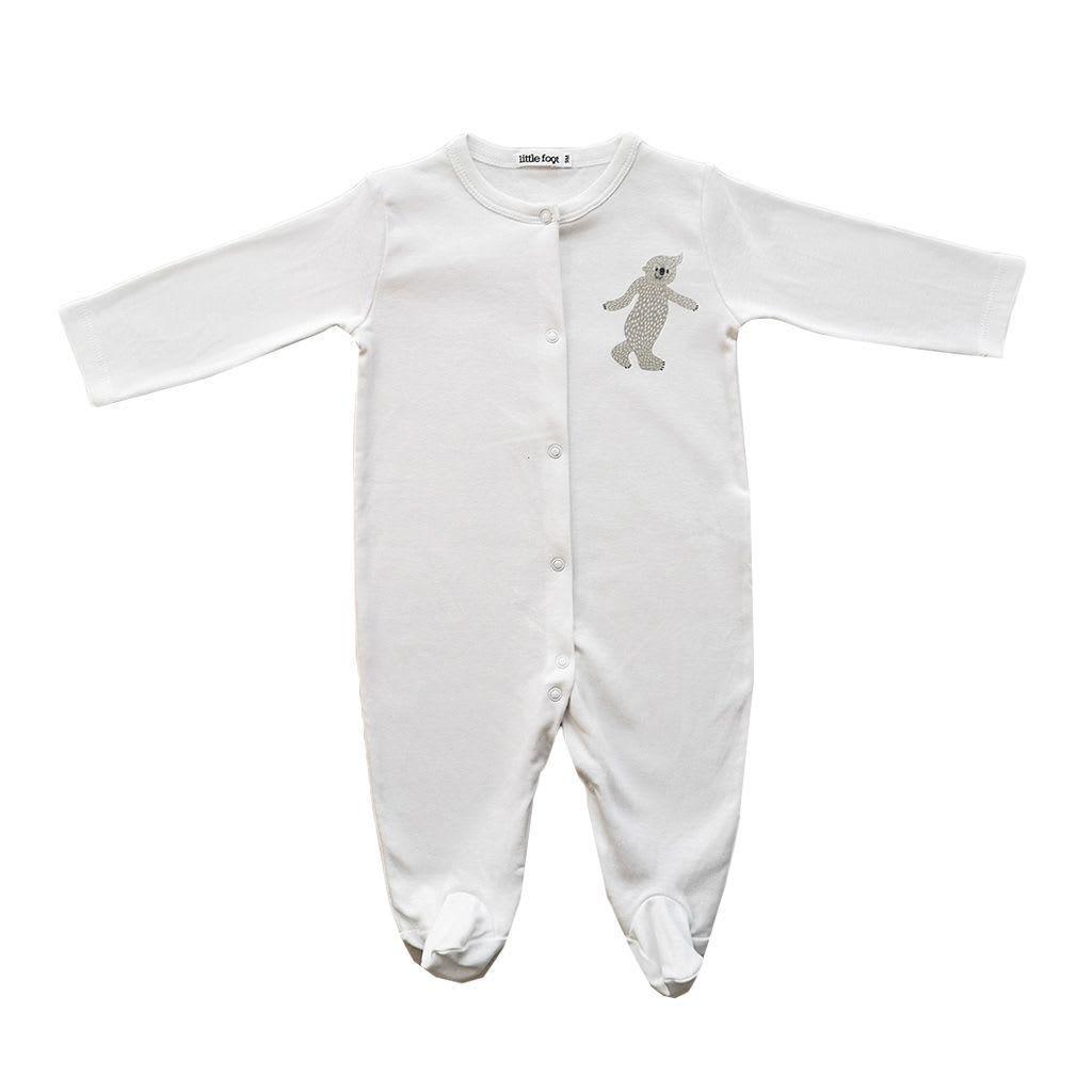 Set ropa de bebé 3 enteritos algodón pima blanco/gris diseño Yeti de las nieves-3