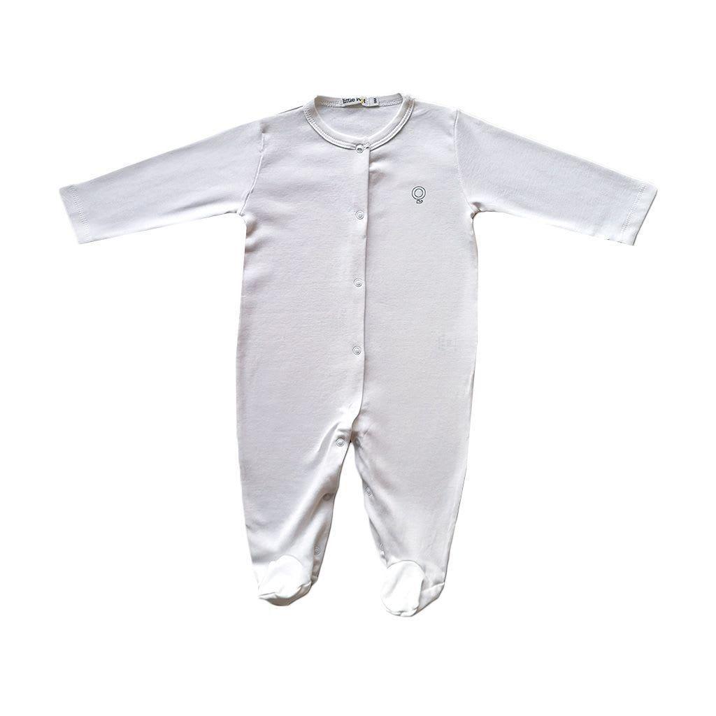 Set ropa de bebé 2 enteritos con patitas algodón pima blanco/negro-2