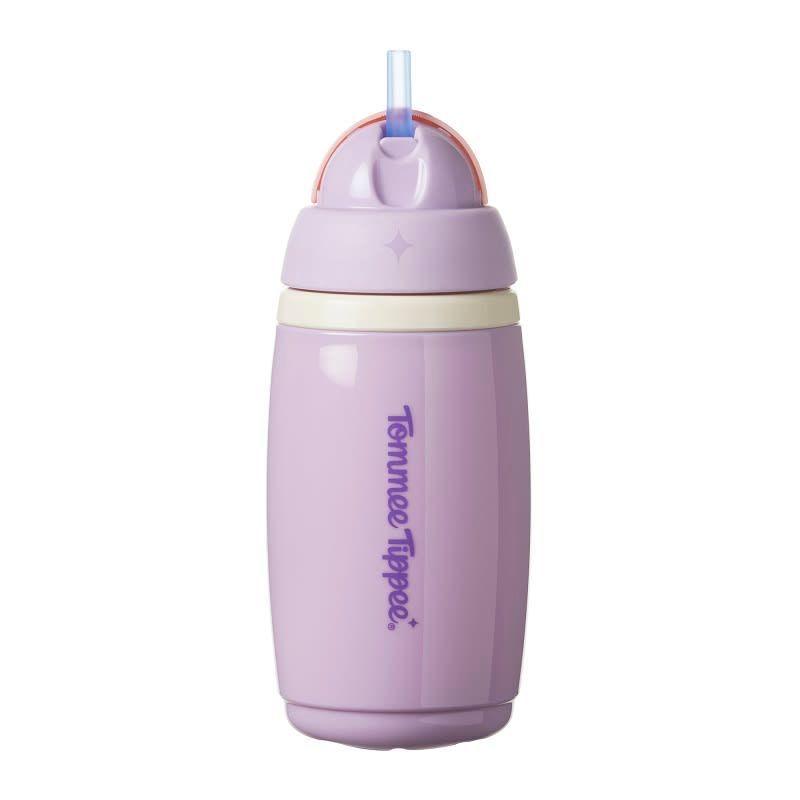 Vaso con bombilla de silicona 12 meses+ Active 266ml Lila-1