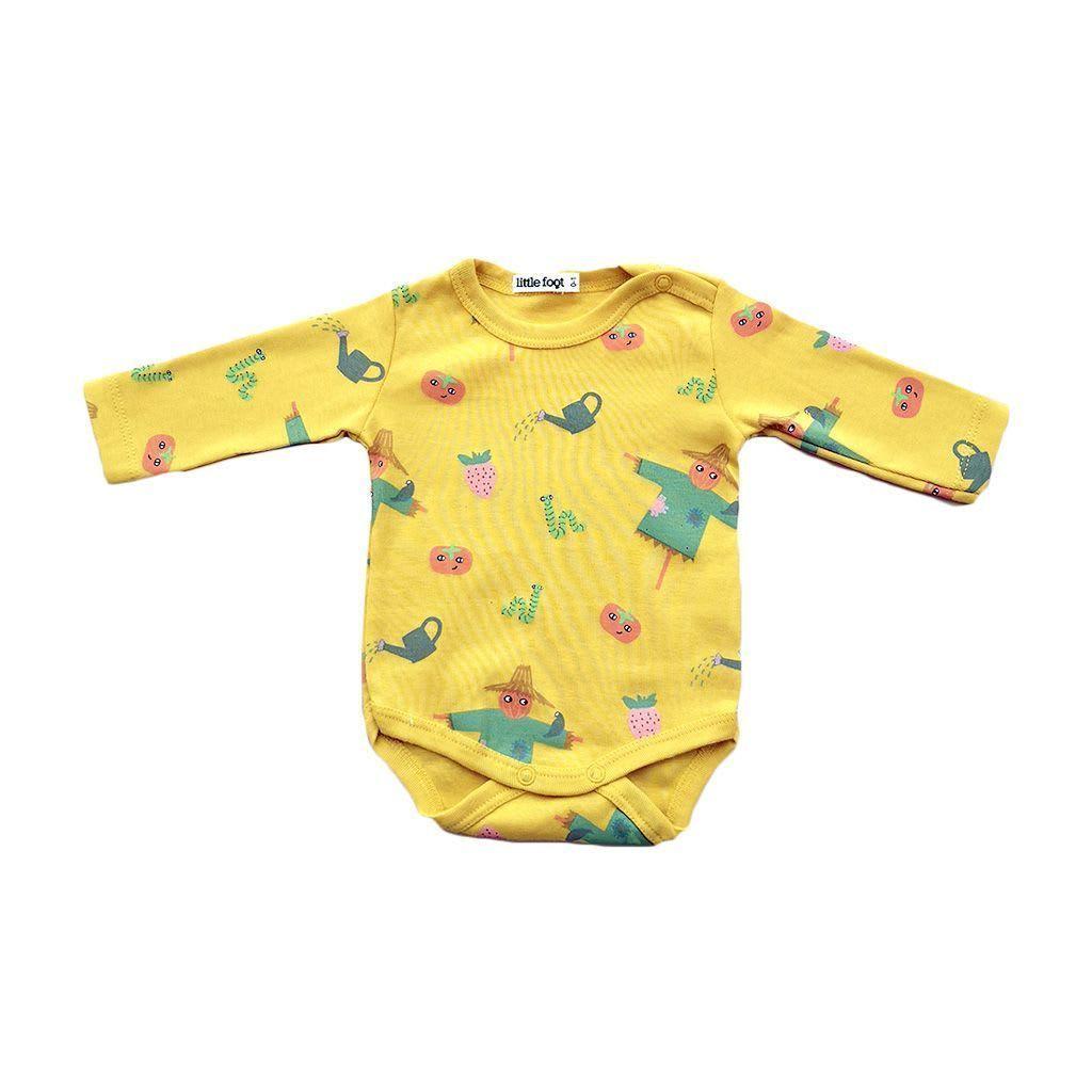 Set ropa de bebé 3 bodys botón al hombro algodón pima diseño huerta niño-3