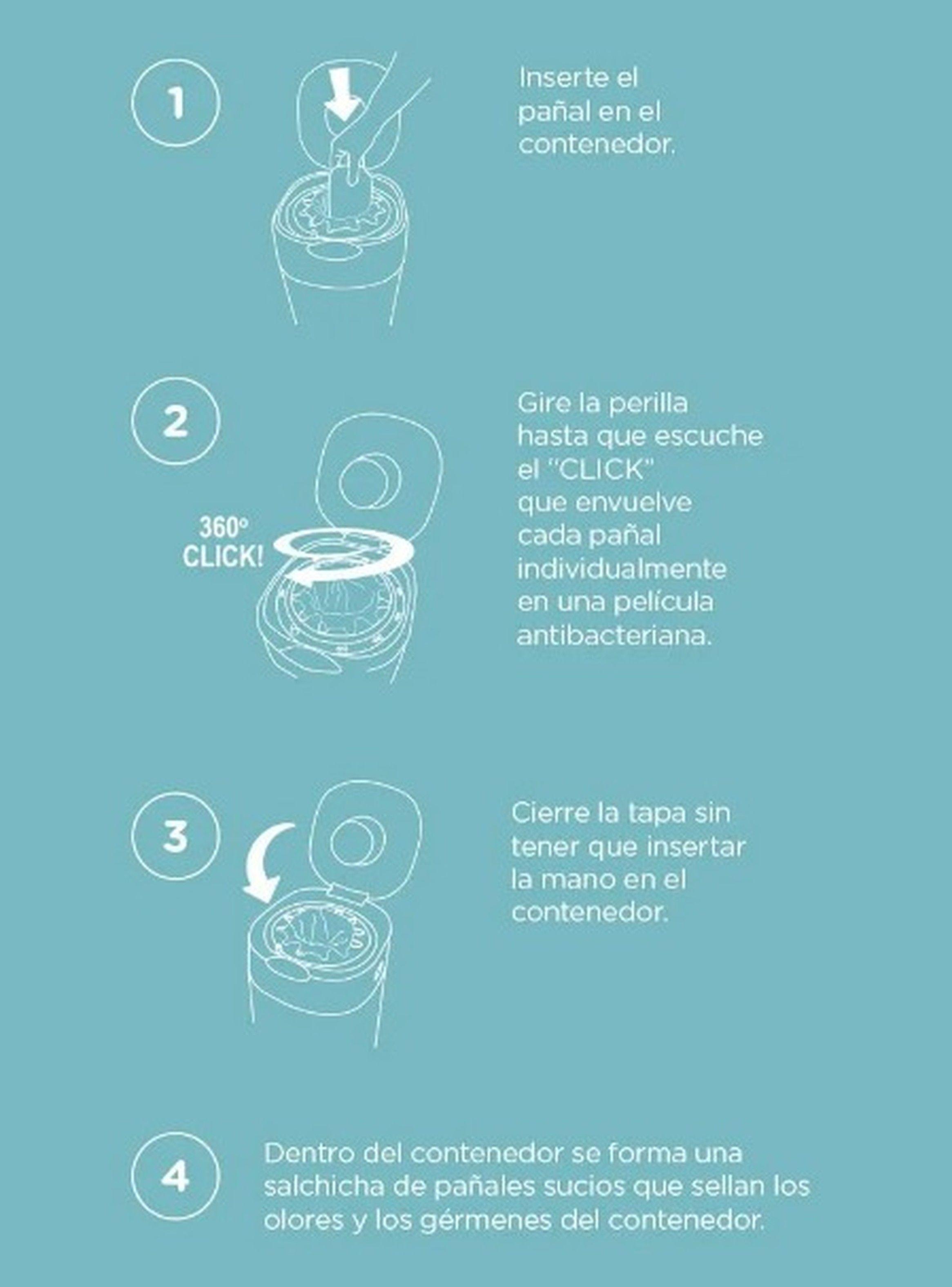 Contenedor de basura para pañales Sangenic Twist & Click tamaño regular-4