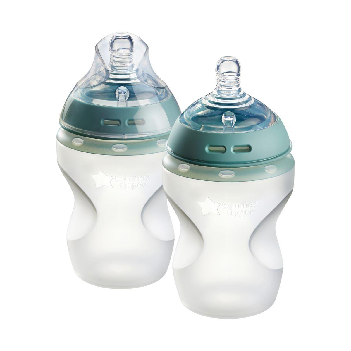 Set 2 mamaderas de silicona 260ml flujo lento 0 meses+ Natural Start-0