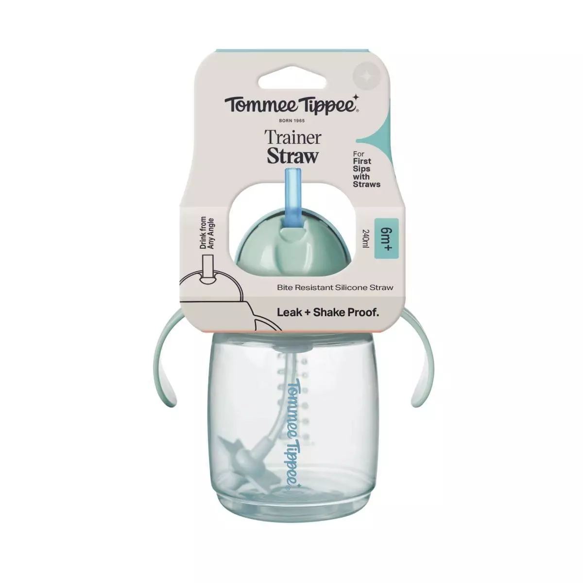 Vaso con bombilla de silicona 6 meses+ Trainer Straw 240ml-1