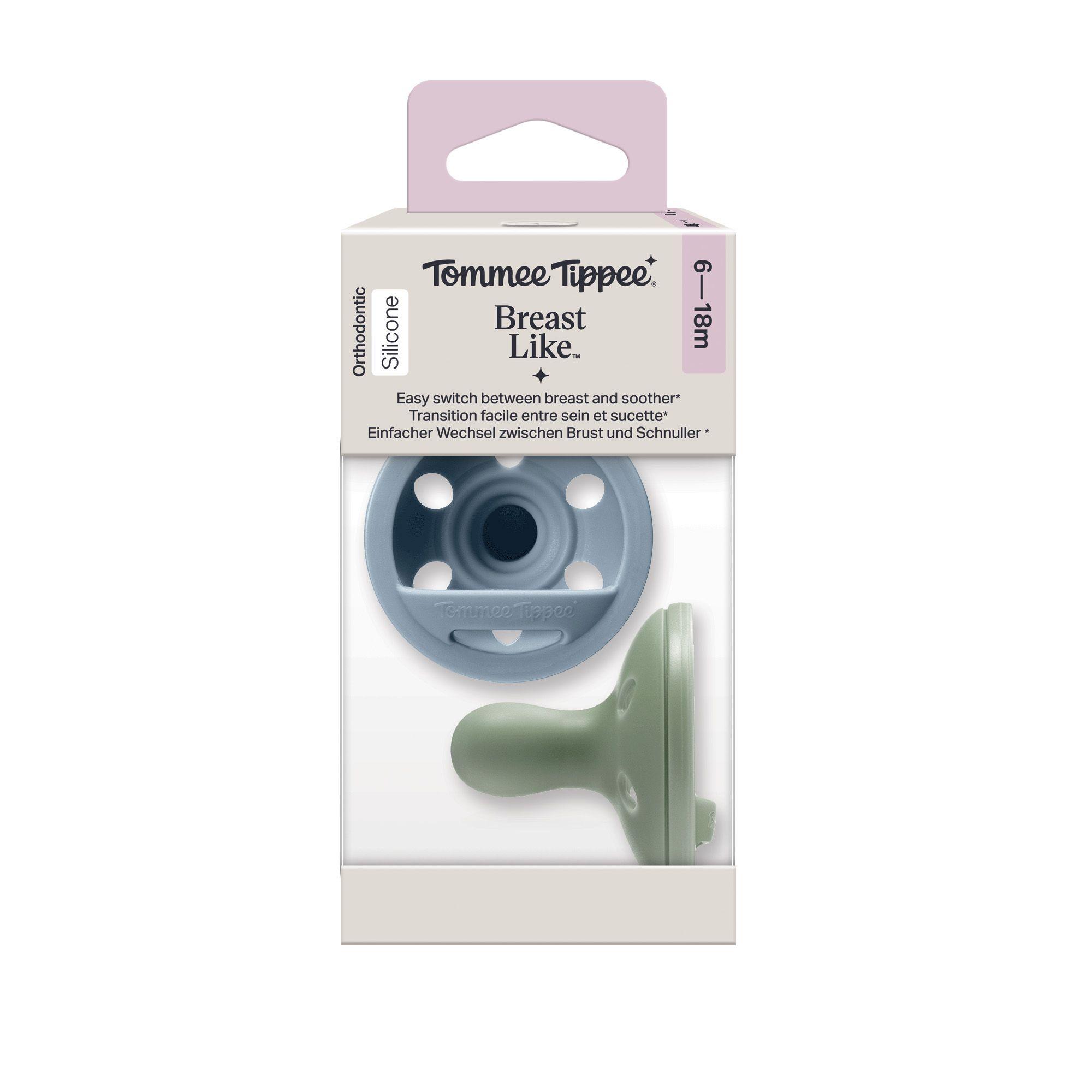 Chupete de silicona tacto suave 6 18 meses 2 unidades Breast Like Tommee Tippee-0