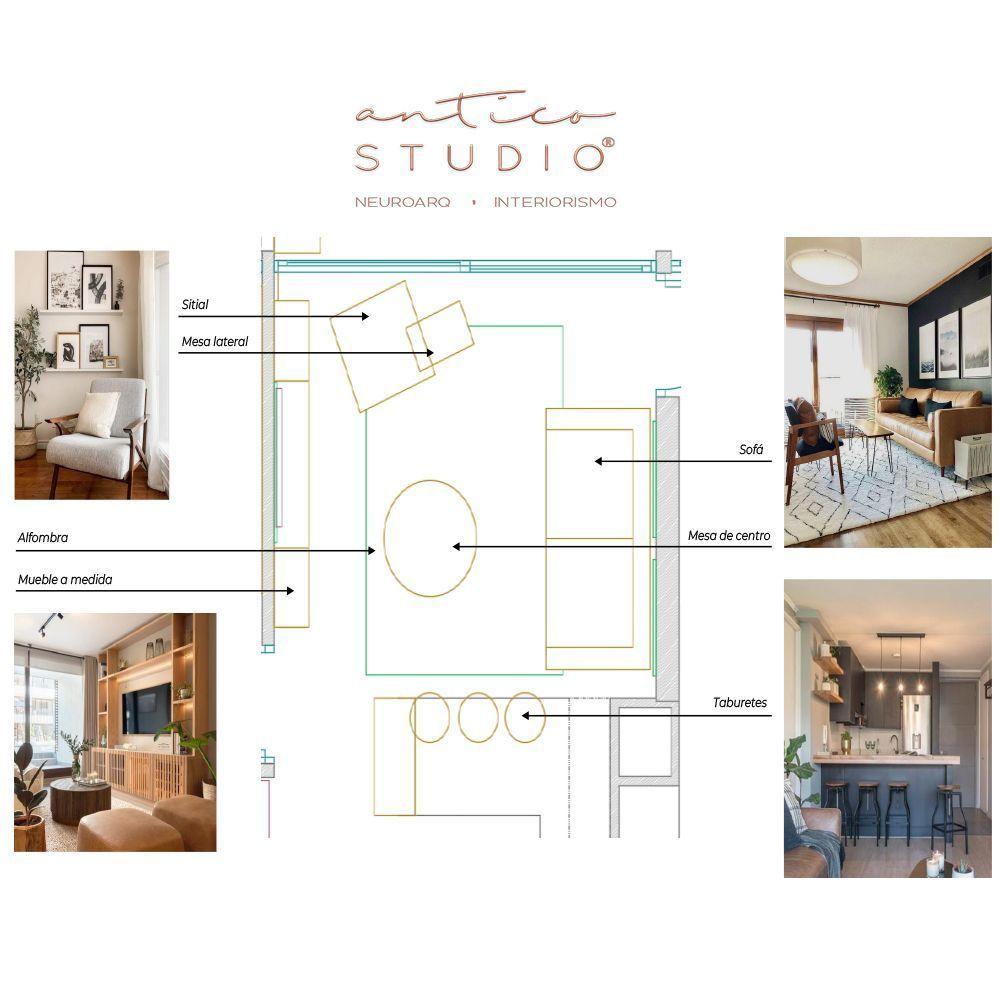 Diseño Living Y Comedor hasta 30m2 Interiorismo Antico Studio-2