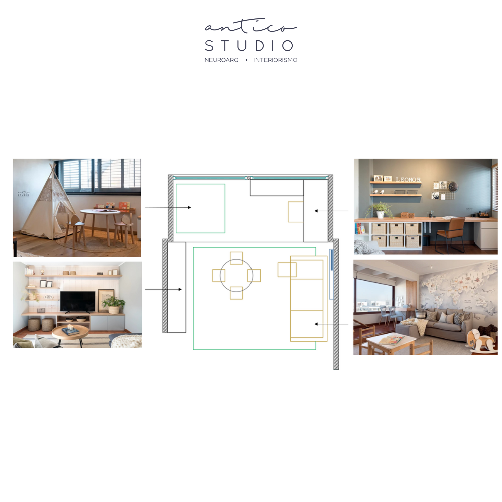 Diseño Sala De Estar hasta 15m2 Interior Antico Studio-0