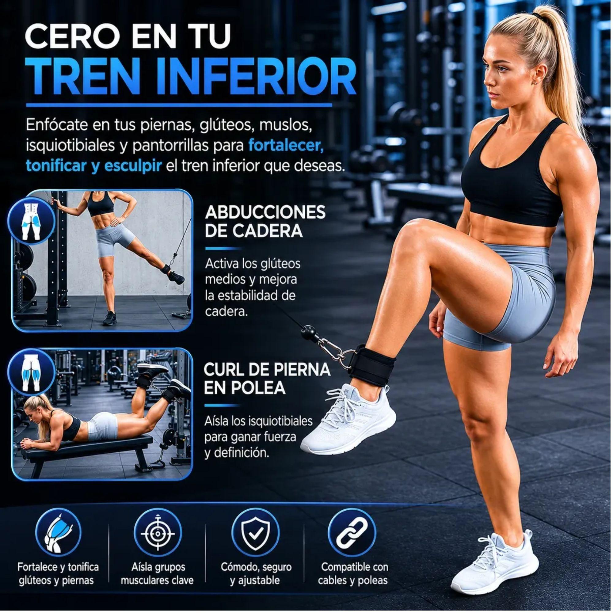 Tobilleras para Polea Torpedo Par Gimnasio Glúteos-2