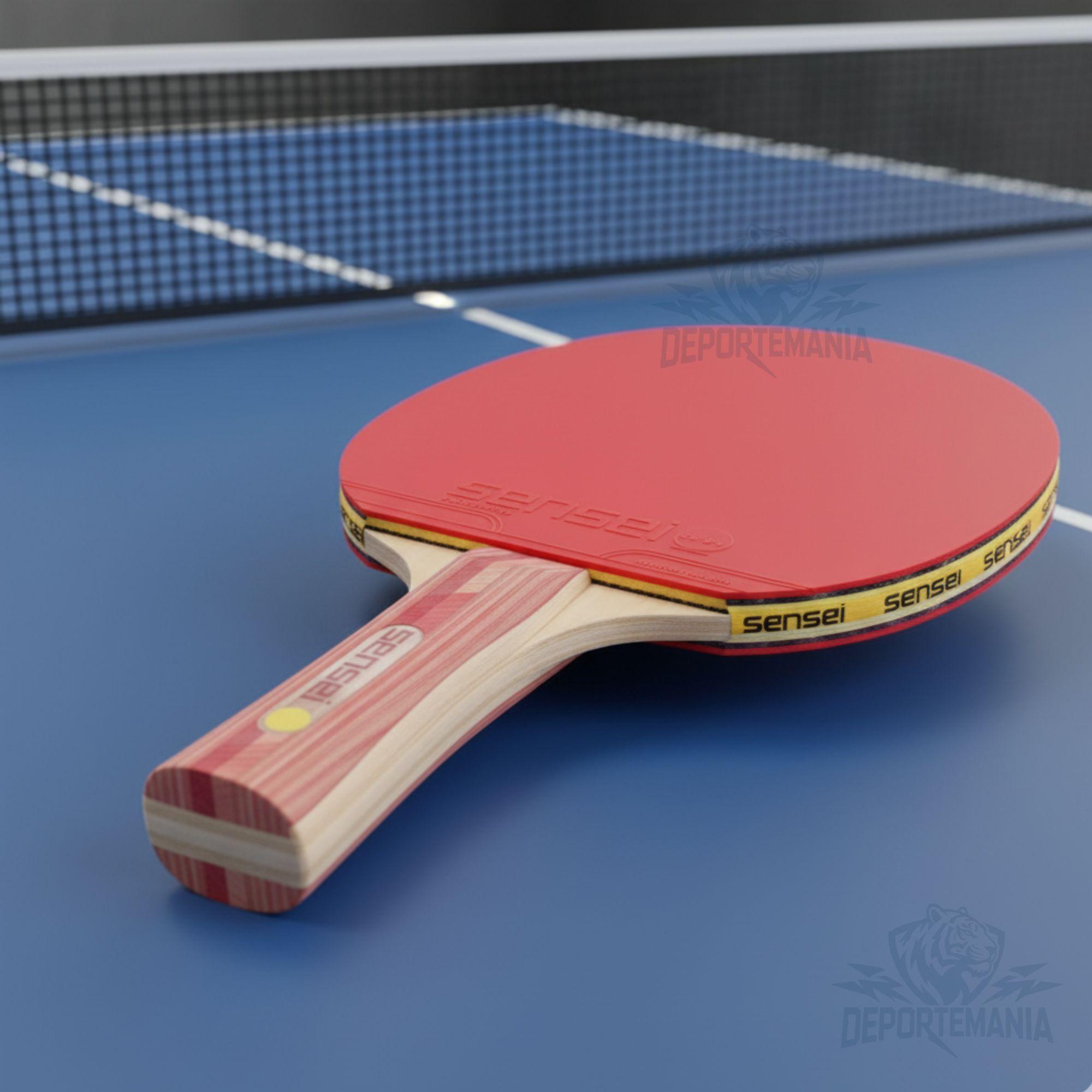 Paleta De Ping Pong Sensei 4 Star Negra Y Roja-2