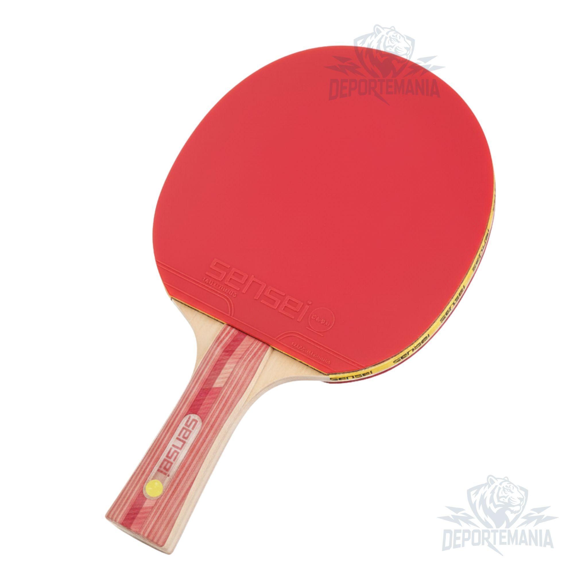 Paleta De Ping Pong Sensei 4 Star Negra Y Roja-4