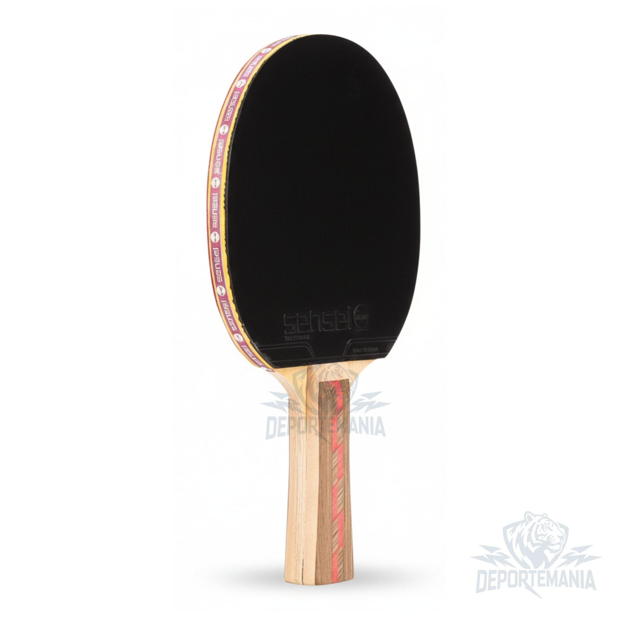 Paleta De Ping Pong Sensei 4 Star Negra Y Roja-6