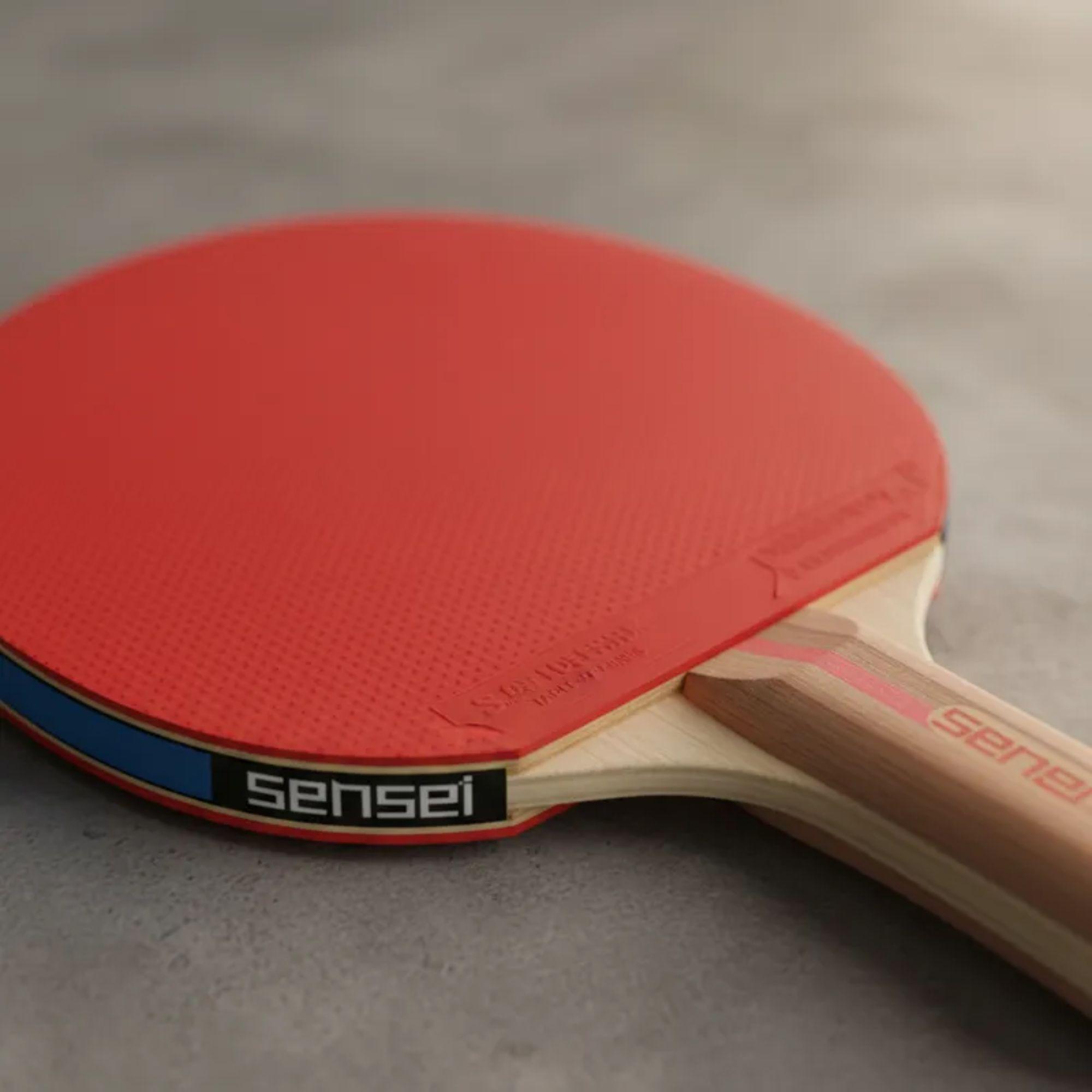 Paleta De Ping Pong Sensei 4 Star Negra Y Roja-4