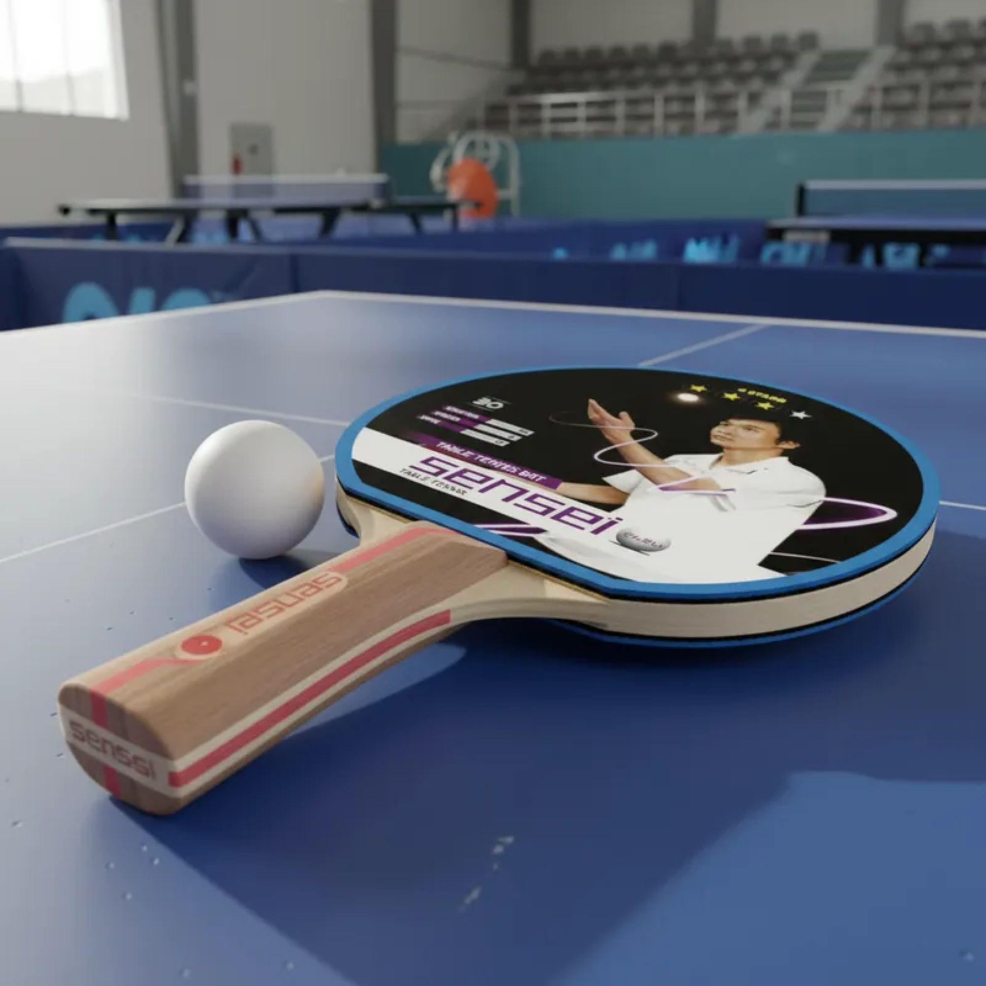Paleta De Ping Pong Sensei 4 Star Negra Y Roja-7