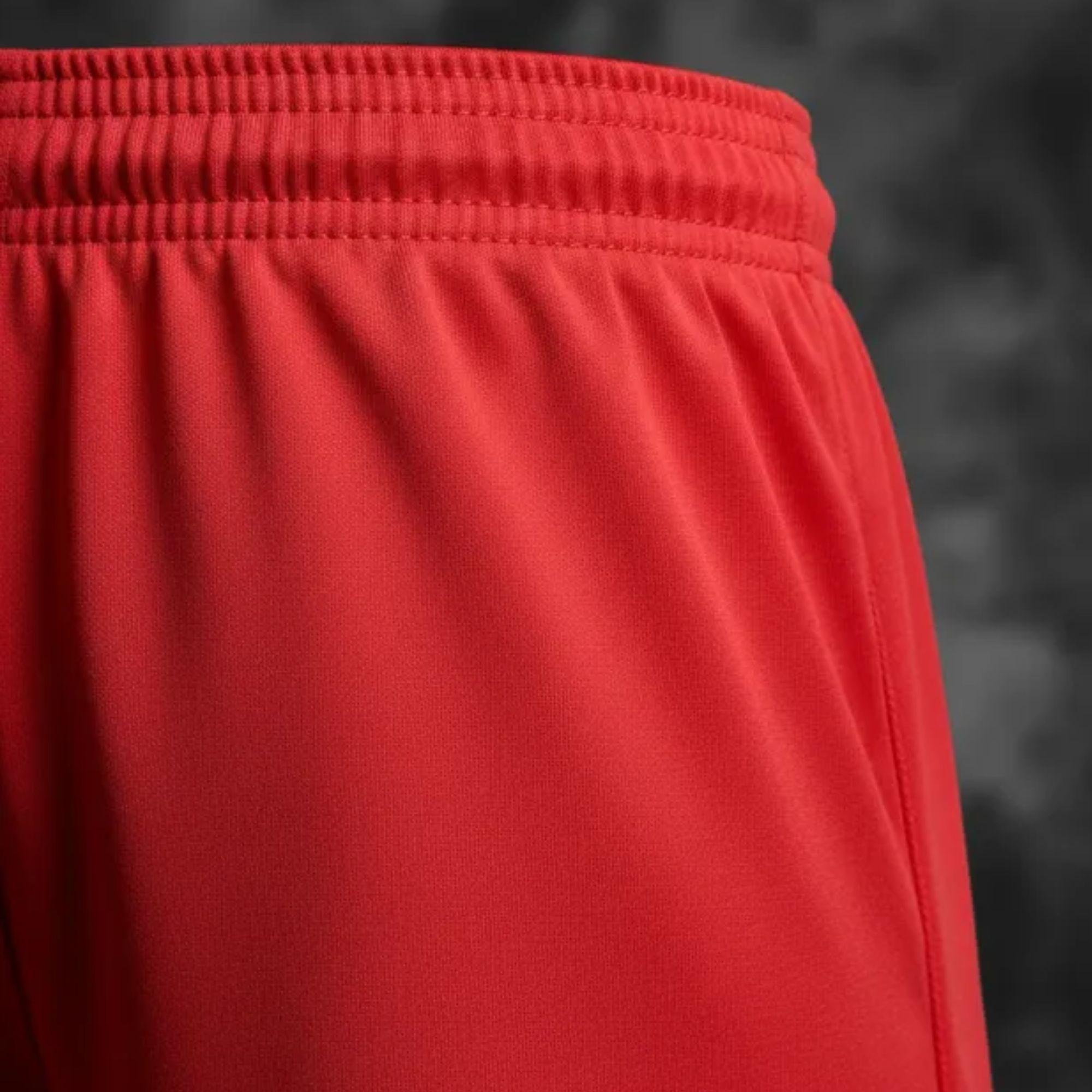 Short De Futbol Rojo Liso Costuras Reforzadas-3