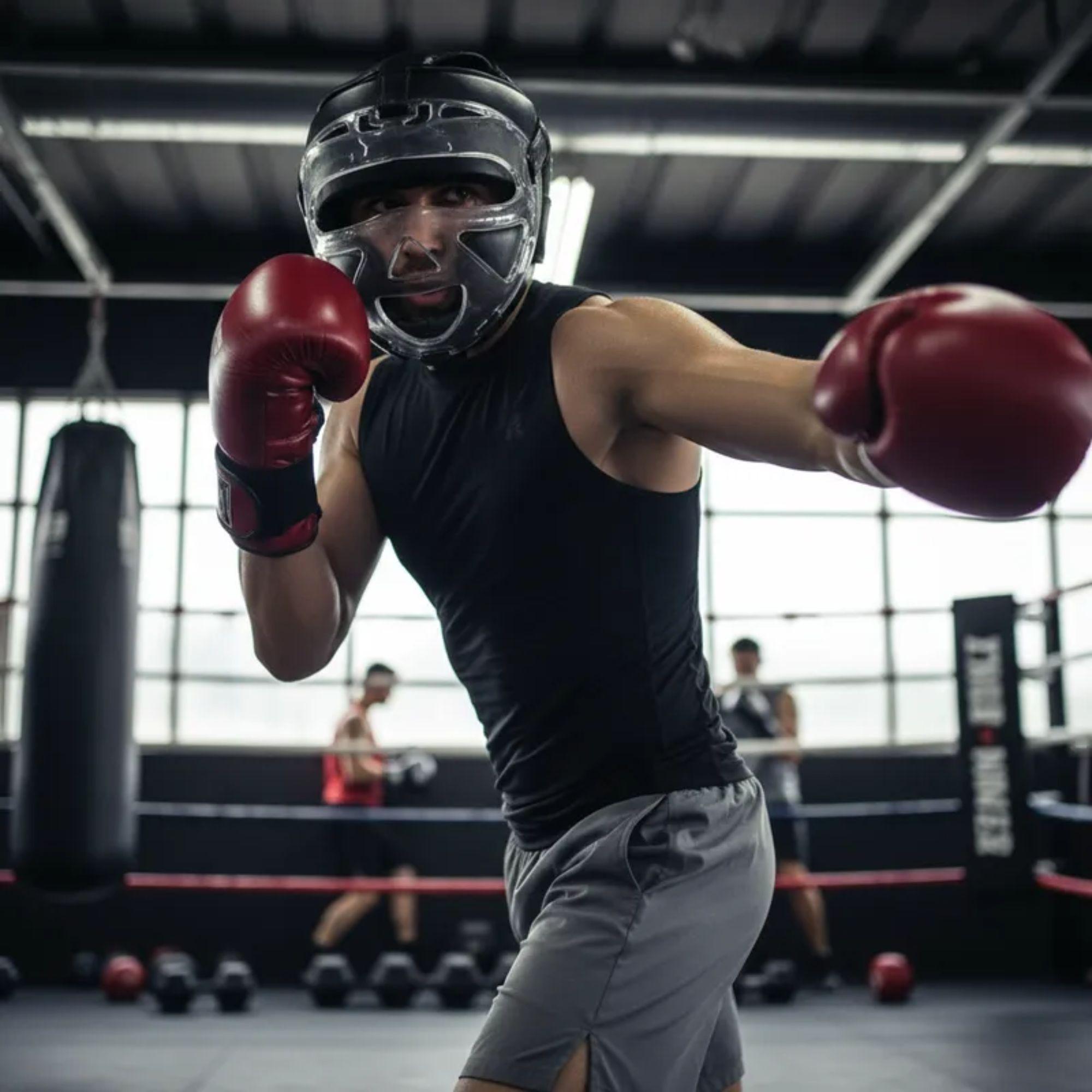 Cabezal Casco Artes Marciales Boxeo Con Mica Muuk-7