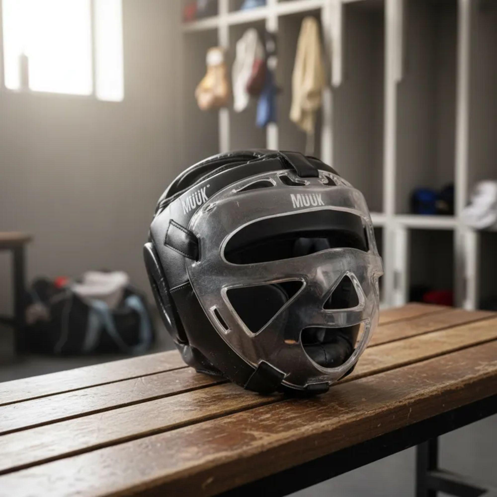 Cabezal Casco Artes Marciales Boxeo Con Mica Muuk-8