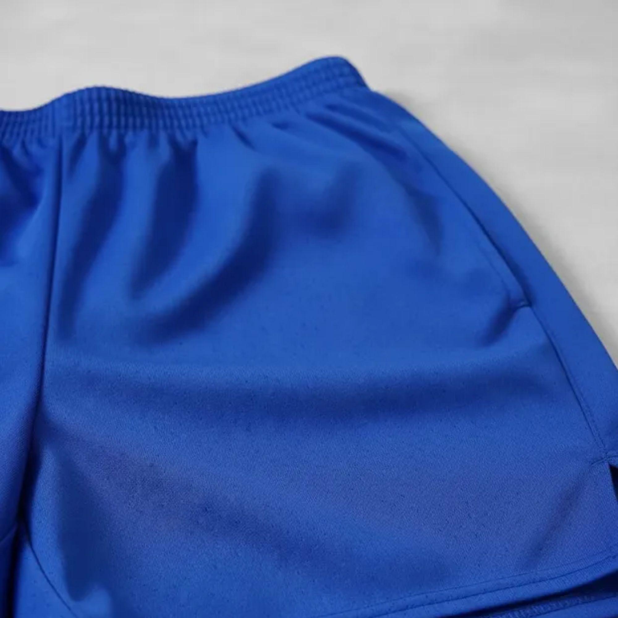 Short De Futbol Niño Azul Liso-3