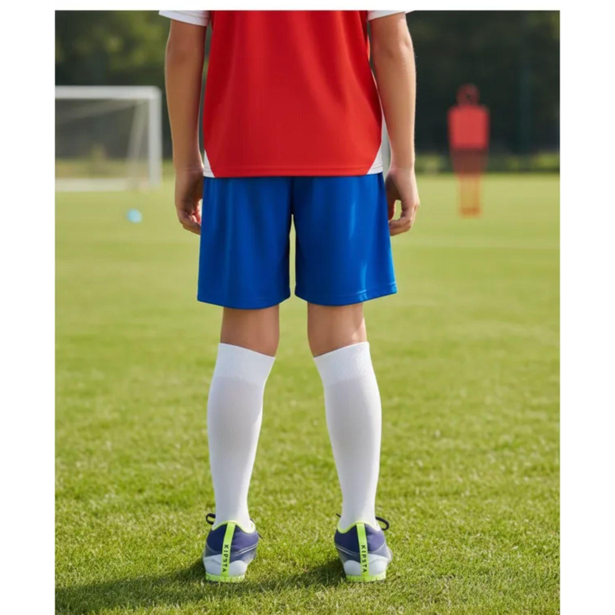 Short De Futbol Niño Azul Liso-8