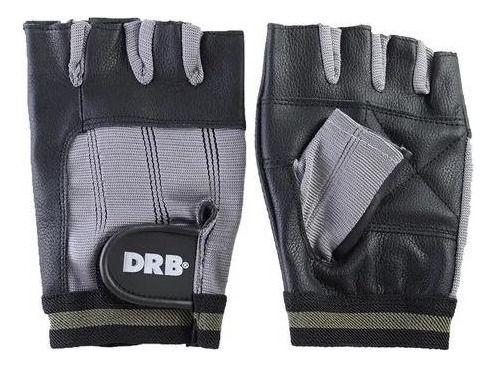 Guantes Fitness Cuero Spandex Drb Negro Pesas Y Gimnasio-1