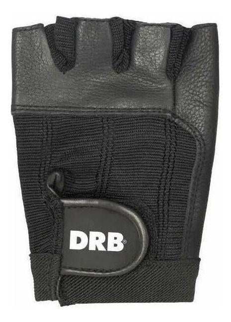 Guantes Fitness Cuero Spandex Drb Negro Pesas Y Gimnasio-2