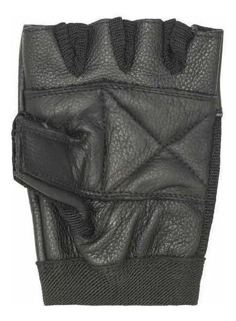 Guantes Fitness Cuero Spandex Drb Negro Pesas Y Gimnasio-3