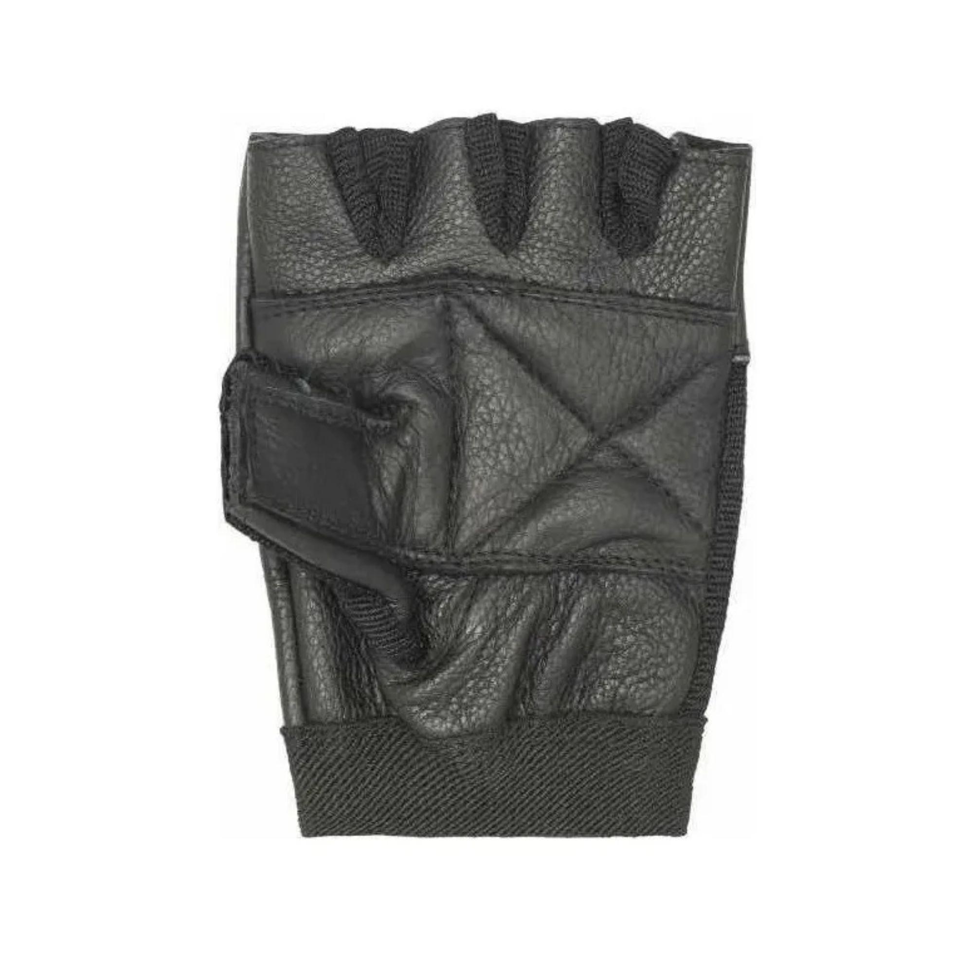 Guantes Fitness Cuero Spandex Drb Negro Pesas Y Gimnasio-4
