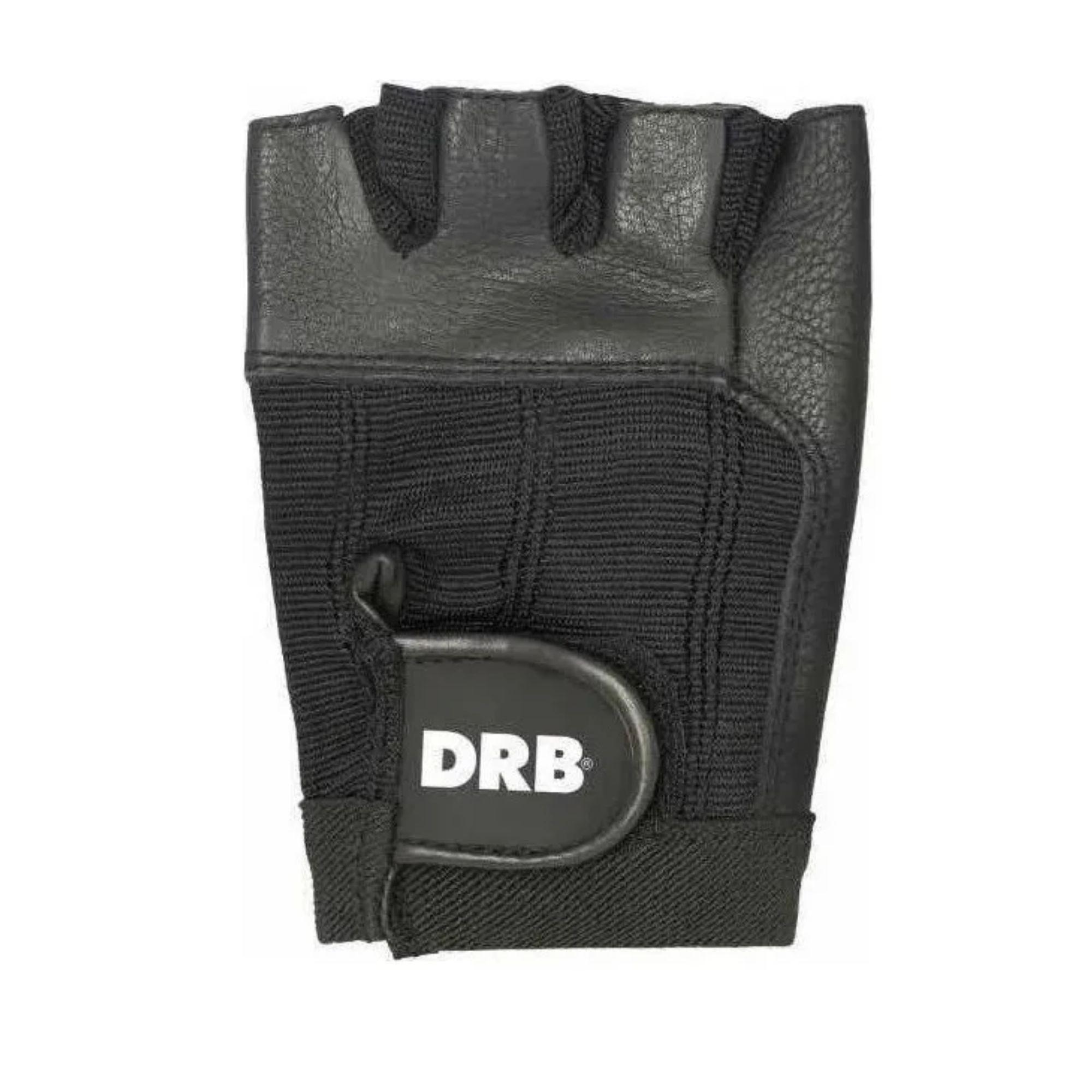 Guantes Fitness Cuero Spandex Drb Negro Pesas Y Gimnasio-5
