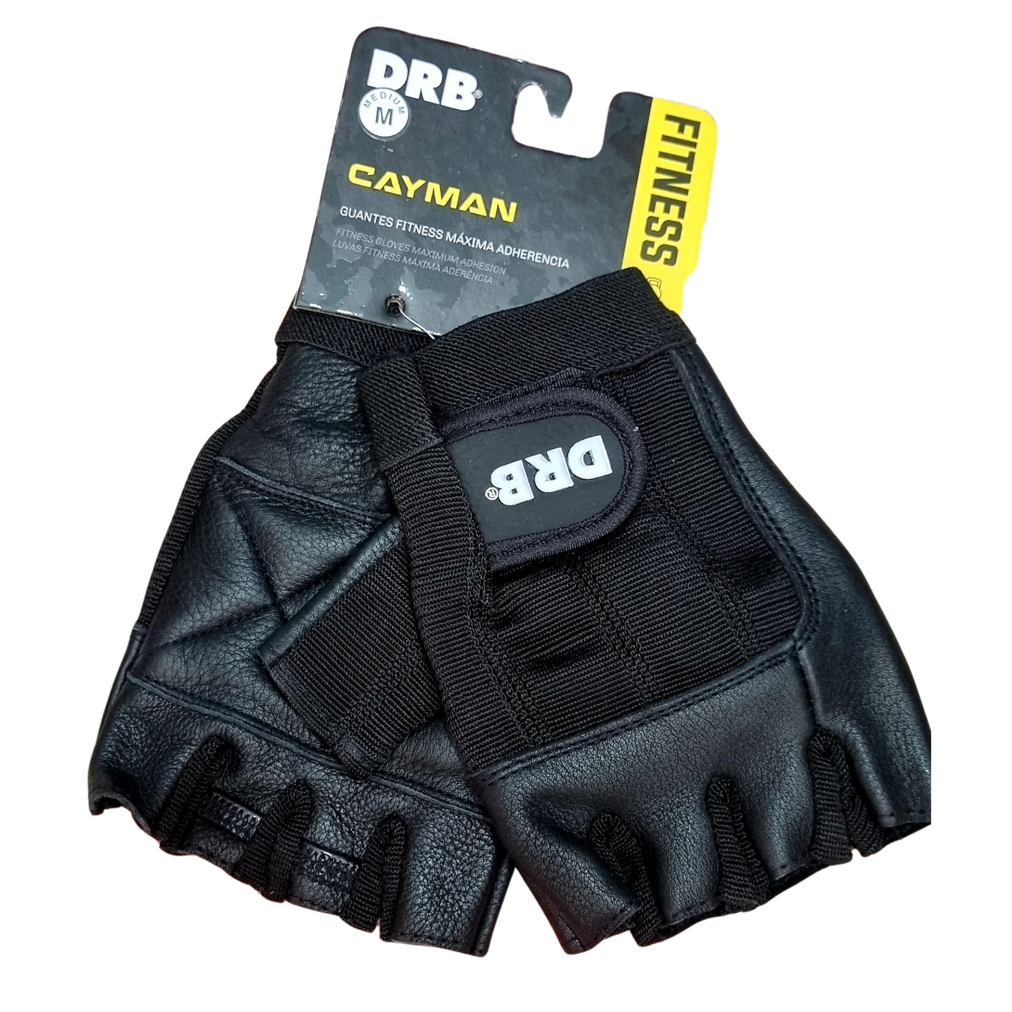 Guantes Fitness Cuero Spandex Drb Negro Pesas Y Gimnasio-4