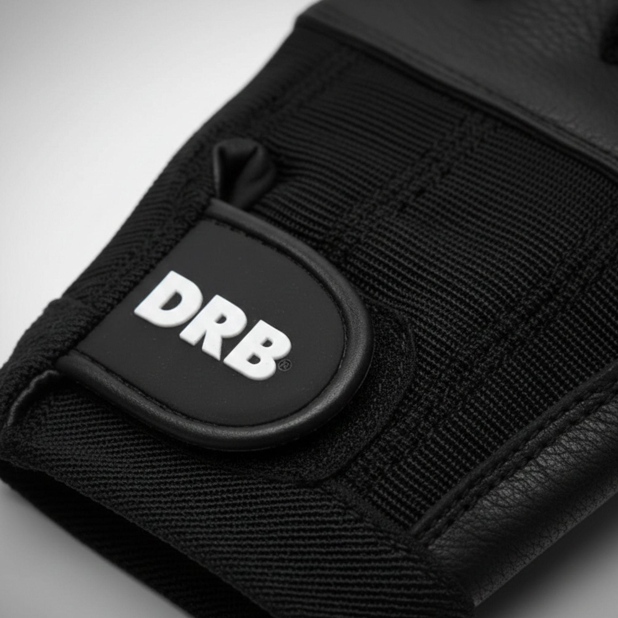 Guantes Fitness Cuero Spandex Drb Negro Pesas Y Gimnasio-5