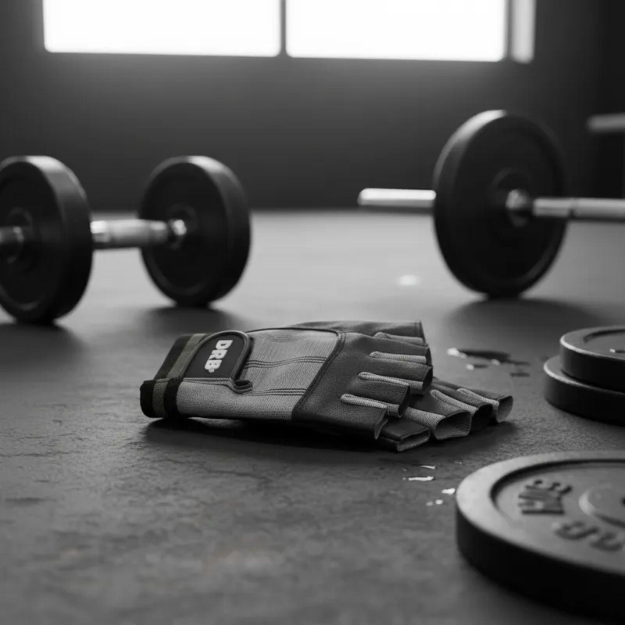 Guantes Fitness Cuero Spandex Drb Negro Pesas Y Gimnasio-8