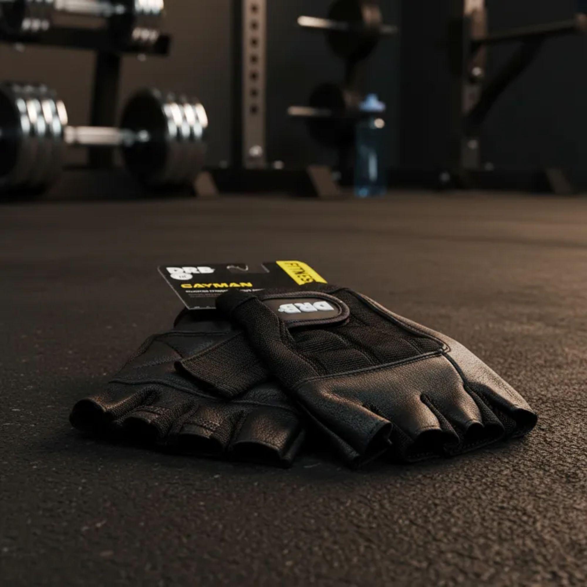 Guantes Fitness Cuero Spandex Drb Negro Pesas Y Gimnasio-9