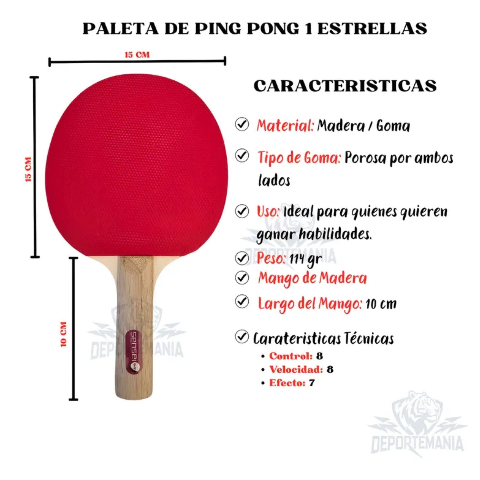 Set Ping Pong Sensei 2 Paletas + 3 Pelotas - 1*-3