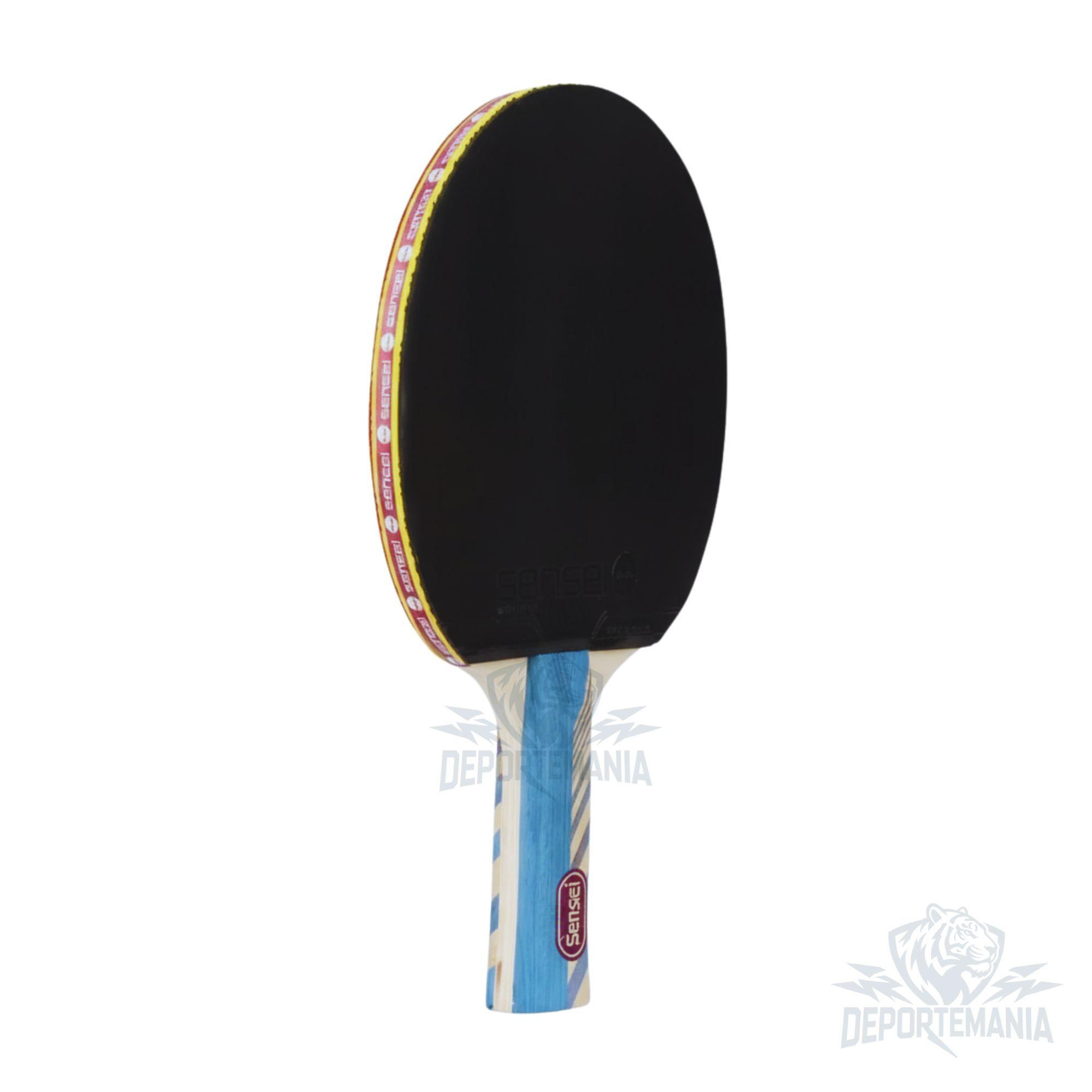 Paleta De Ping Pong Sensei 3 Star Negra Y Roja-4