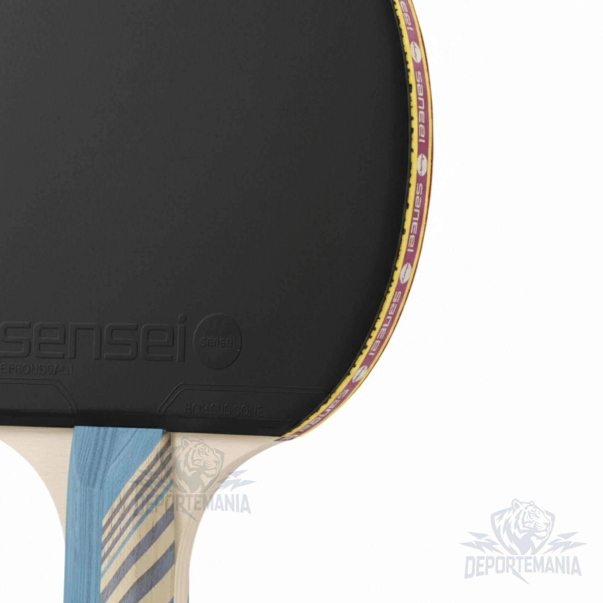 Paleta De Ping Pong Sensei 3 Star Negra Y Roja-6